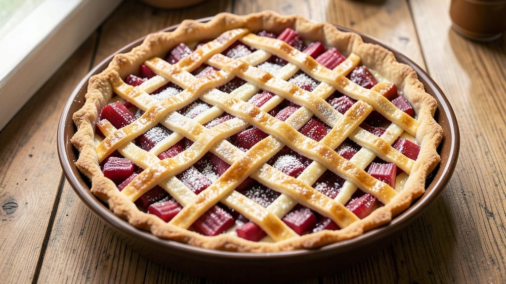 Amish Rhubarb Custard Pie Recipe: Tangy-Spiced Filling with Golden Crust Crown