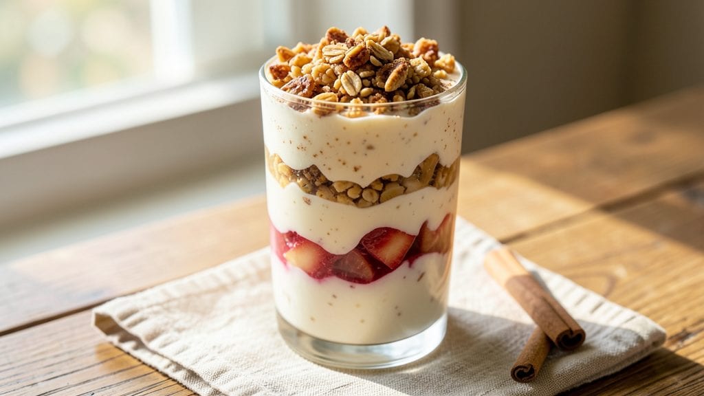 Apple Pie Paradise Smoothie Recipe: Spiced Fruit Whirl with Crunchy Oat Crown Topping