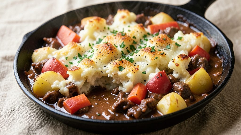 Authentic Cottage Pie Recipe: Savory Meat and Fluffy Potato Crown in One Pan