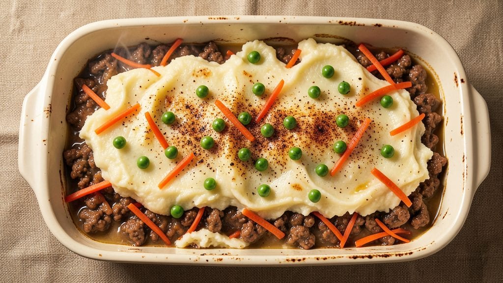 Campbell Soup Shepherd's Pie Recipe: Mashed Potato Crown Over Hearty Beef and Peas