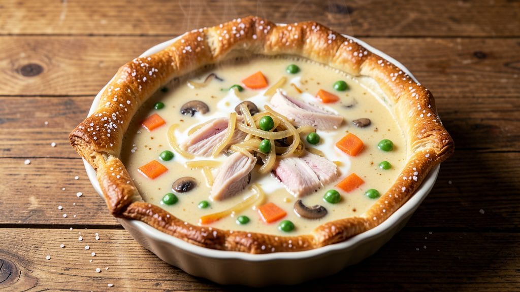 Campbell's Cream of Chicken Soup Pot Pie Recipe: Flaky Crust Hugs Creamy Filling