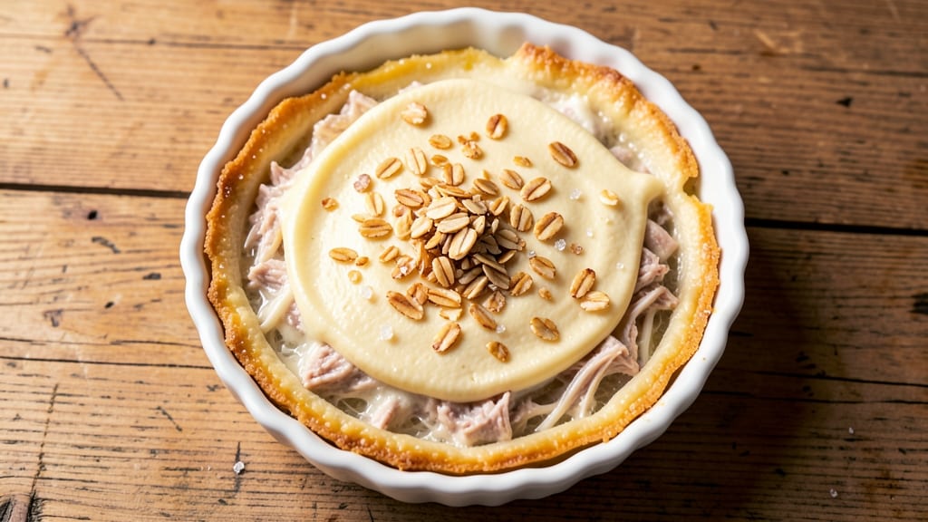 Canned Tuna Dessert Pie Recipe: Silky Vanilla Mousse With Crunchy Oat Crown