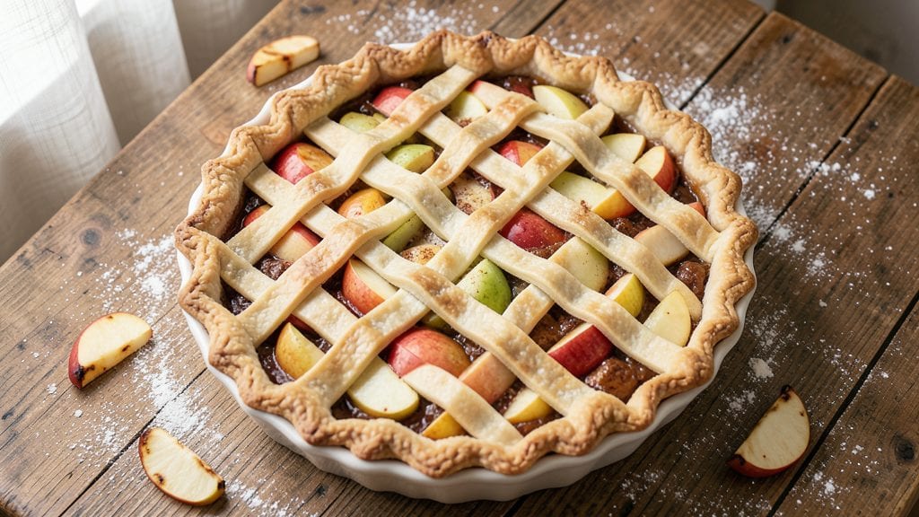 Grandma's Famous Apple Pie Recipe: Crispy Lattice Crown Over Spiced Fruit Bliss