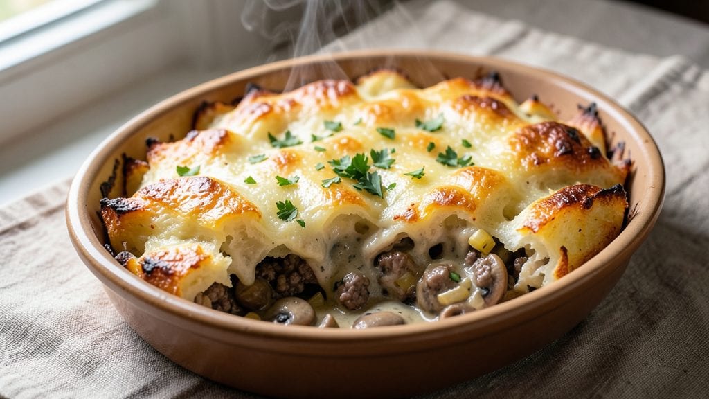 Hello Fresh Mushroom Shepherd's Pie Recipe: Fluffy Potato Topping Cradles Savory Mushroom Filling