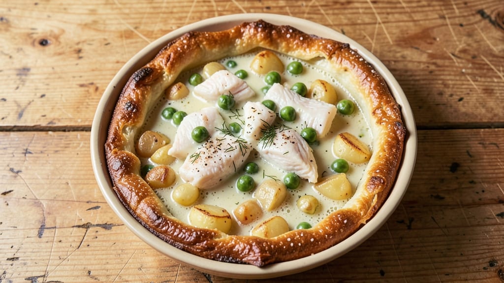 Jamie Oliver Fish Pie Recipe: Flaky Pastry Crown Over Creamy Fish and Pea Richness