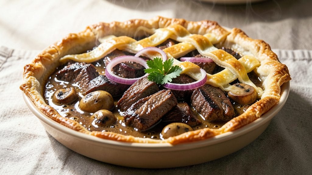 Jamie Oliver's Steak and Ale Pie Recipe: Flaky Crust Over Rich, Savory Meat Filling