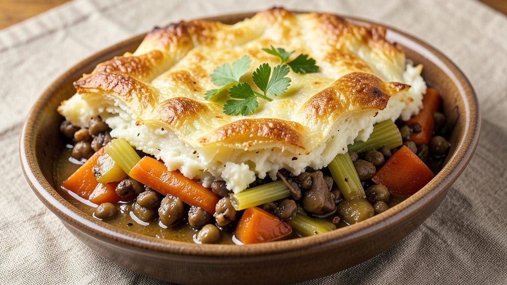 Jamie Oliver's Veggie Cottage Pie Recipe: Fluffy Potato Topping Over Hearty Veggie Filling