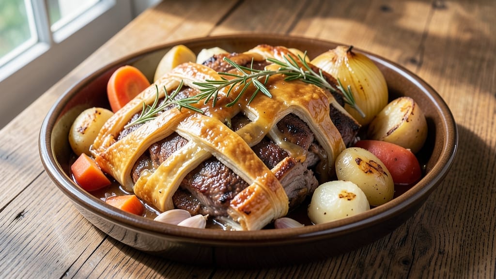 Lamb Pie Recipe: Flaky Pastry Hugging Spiced Lamb and Herbed Potato Topping
