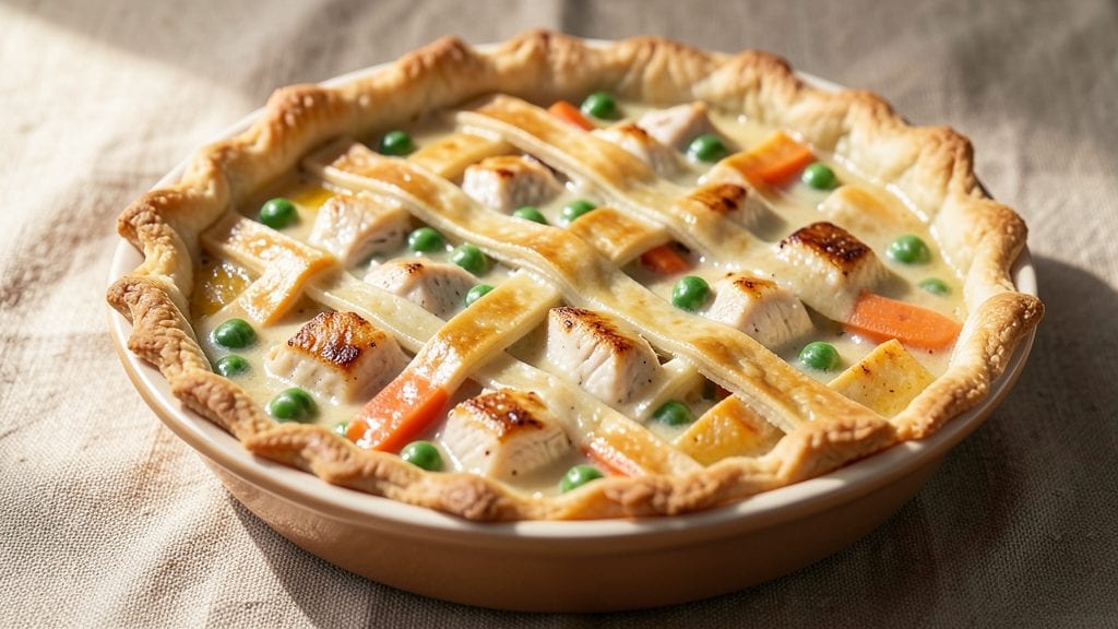 Mrs Budd's Chicken Pot Pie Copycat Recipe: Flaky Crust Hugging Creamy Chicken and Veggie Filling