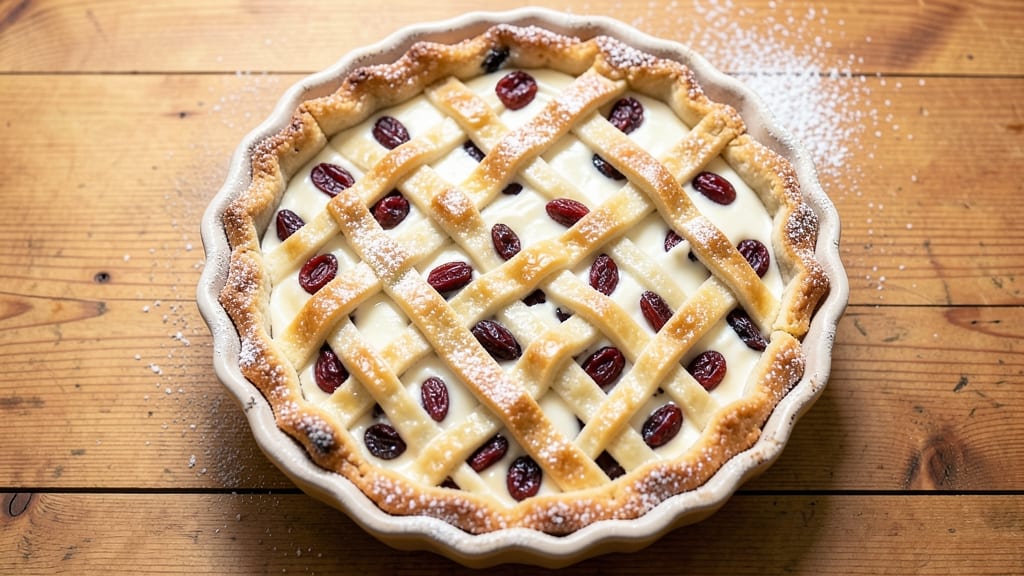 Old Fashioned Sour Cream Raisin Pie Recipe: Crisp Crust Hugging Spiced Fruit Bliss