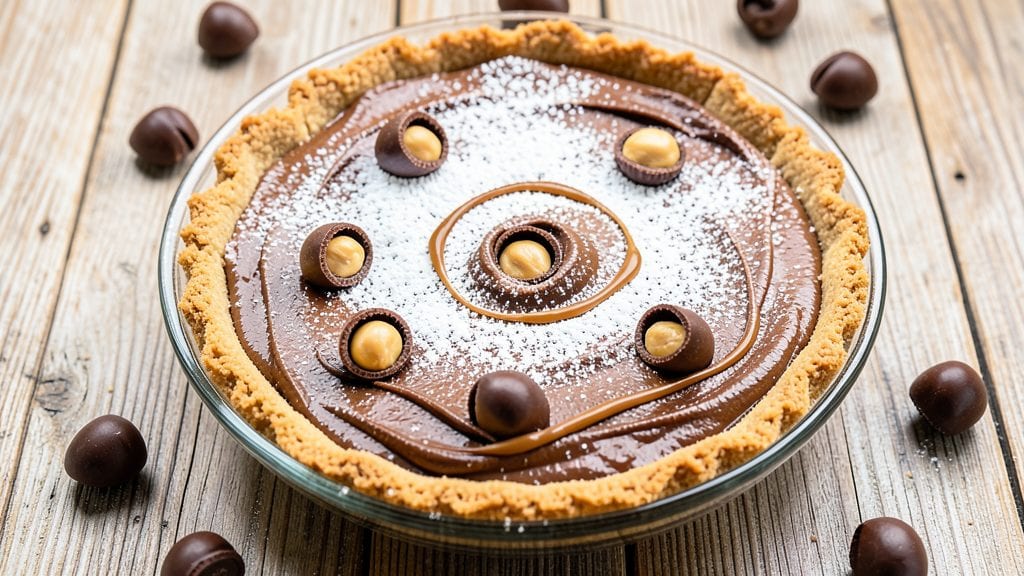 Peanut Butter Pie With Reese's Peanut Butter Cups Recipe: Fudgy Crust and Gooey Swirls in One Pan