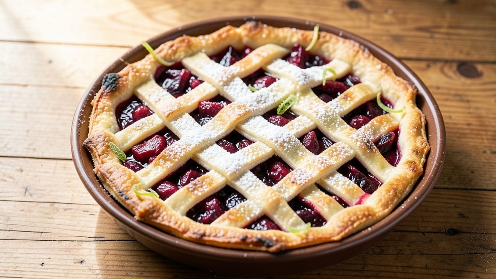 Rubarb Pie Recipe: Tart-Sweet Balance With Buttery Lattice Top