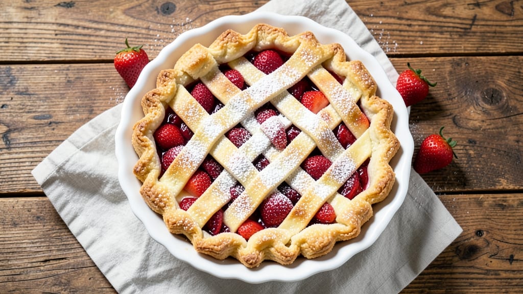 Strwberry Pie Recipe: Buttery Crust Hugging Bursting Fruit Filling